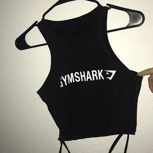 Gym shark ribbon crop top